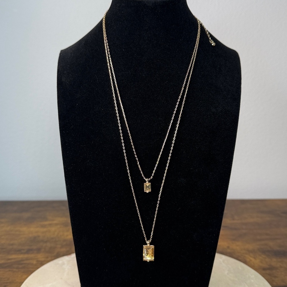 Gold Crystal 2 Layer Necklace